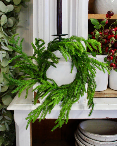 16” Real Touch Norfolk Pine Wreath