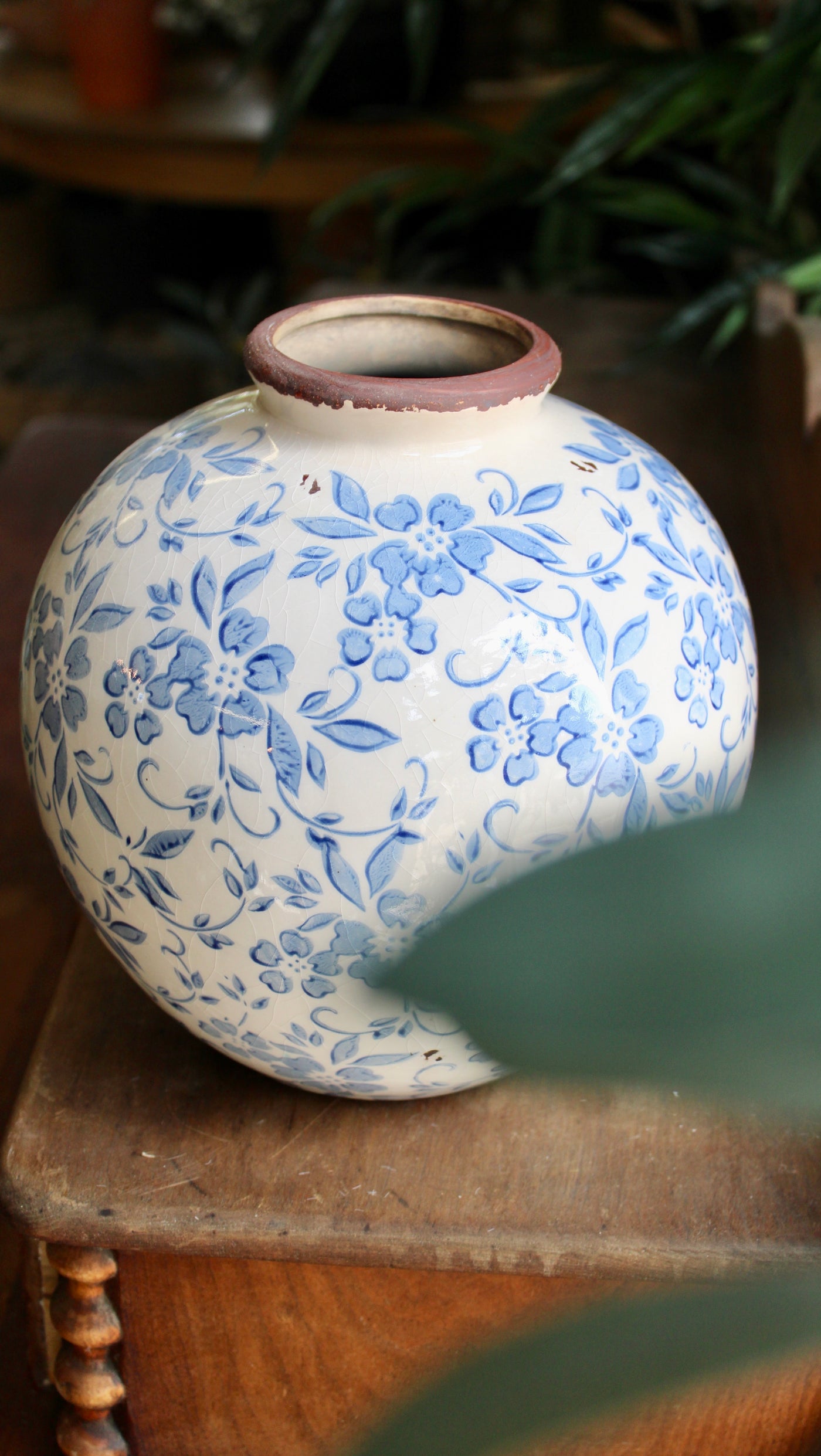 Glazed Terracotta Transferware Vase