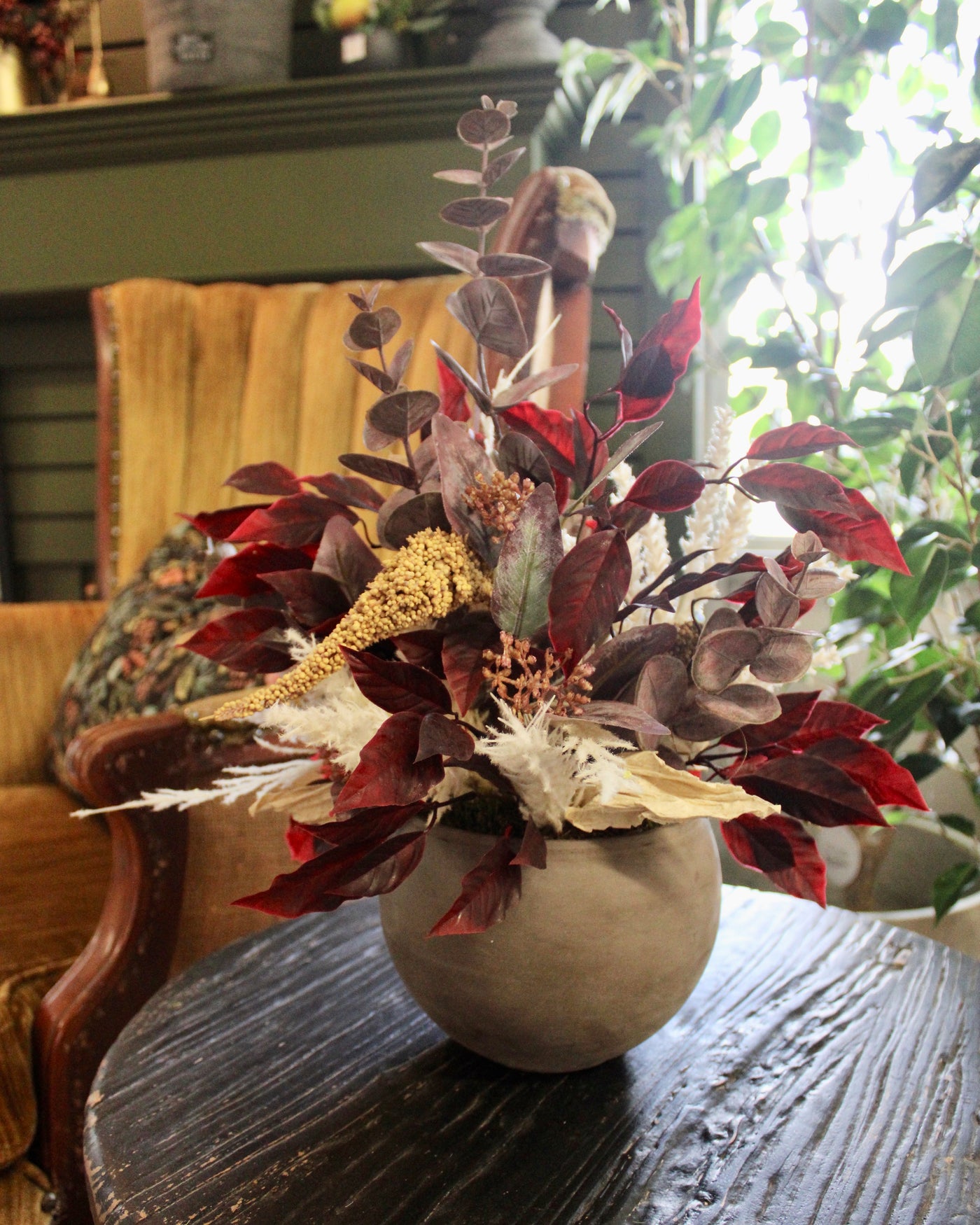 Burgundy & Cream Autumn Arrangement