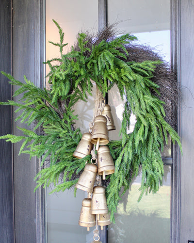 24" Norfolk Pine Wreath with Twig Backing (Real Touch)