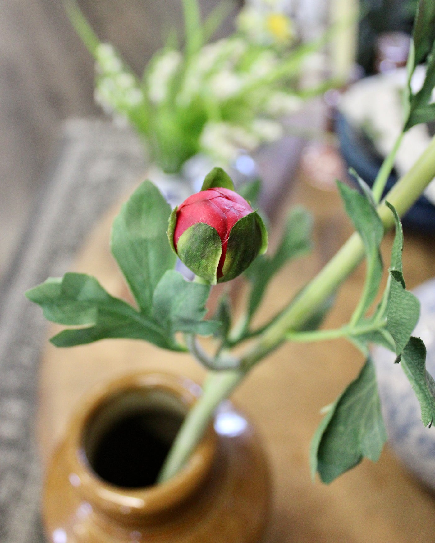 Deep Red Ranunculus Stem