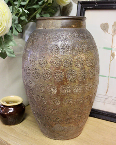 Tall Vintage Floral Pattern Pot