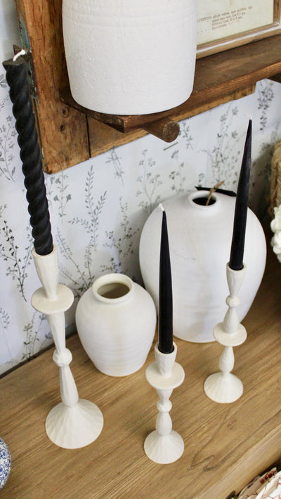 Imani Candlestick Holders (White)