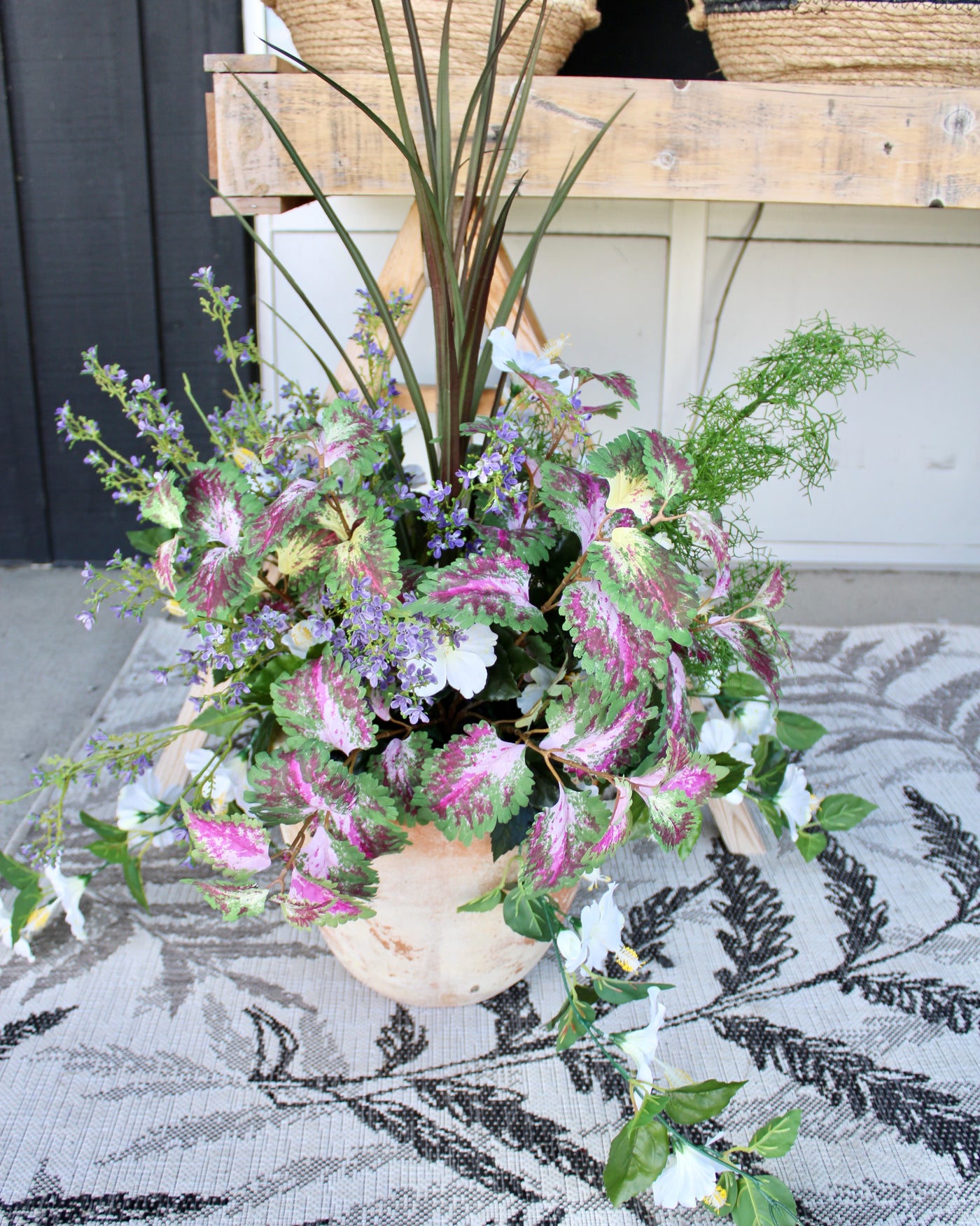 White Hibiscus & Coleus “Drop-In” Insert