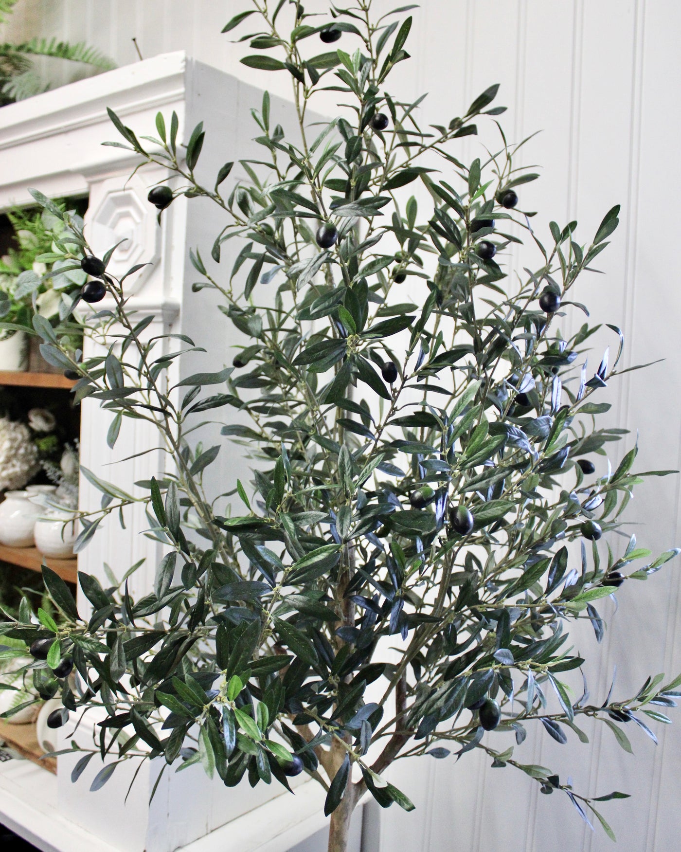 7.5’ Natural Trunk Olive Topiary Tree