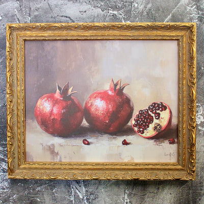 Antique Pomegranate | French Brass Gold Mould Framed Art