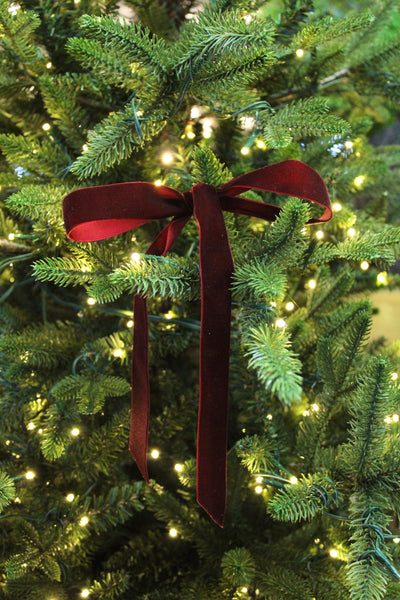 1” Velvet Ribbon Bows - 10” Long