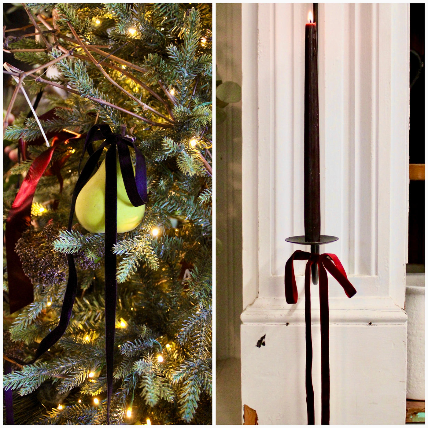 1/2” Velvet Ribbon Bows - 24” Long