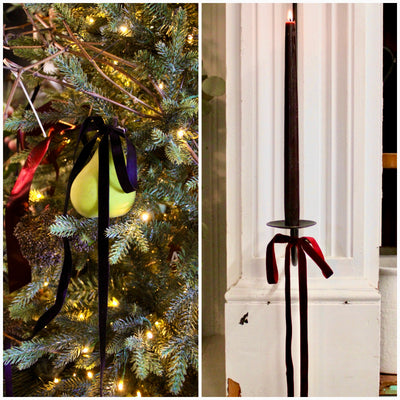 1/2” Velvet Ribbon Bows - 24” Long