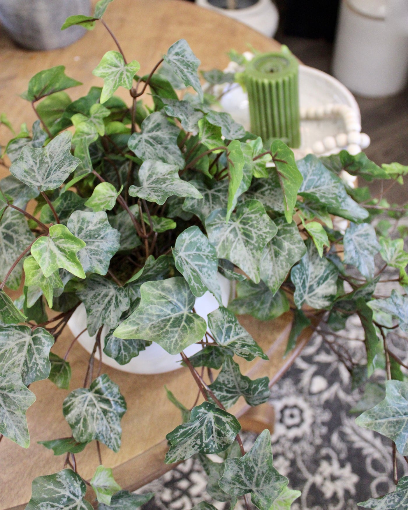 Potted Frosted Green Ivy Bushes