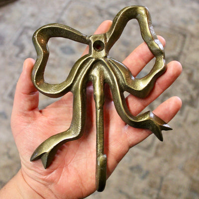 Antique Inspired Brass Bow Hook