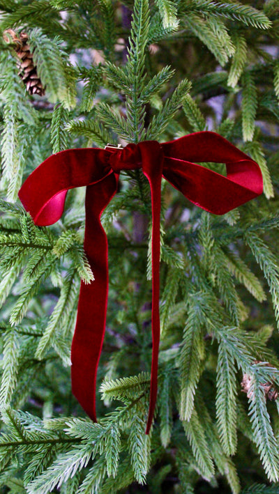 1” Velvet Ribbon Bows - 10” Long