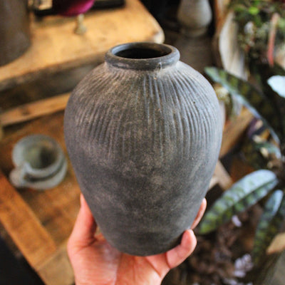 Black Terracotta Vase (Small)