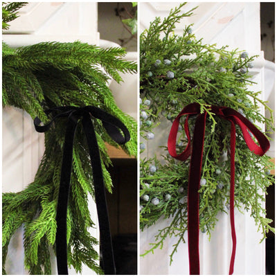 1/2” Velvet Ribbon Bows - 10” Long