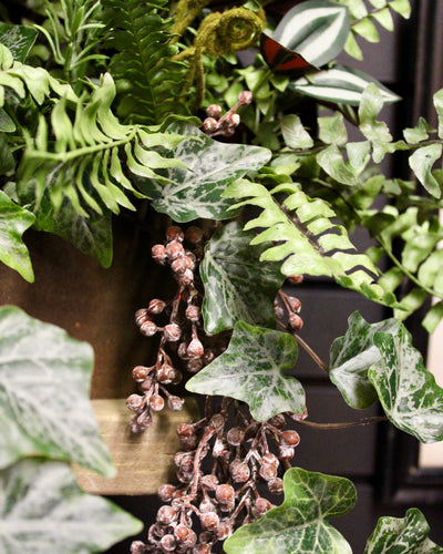 Green & Burgundy Mixed Foliage Centrepiece