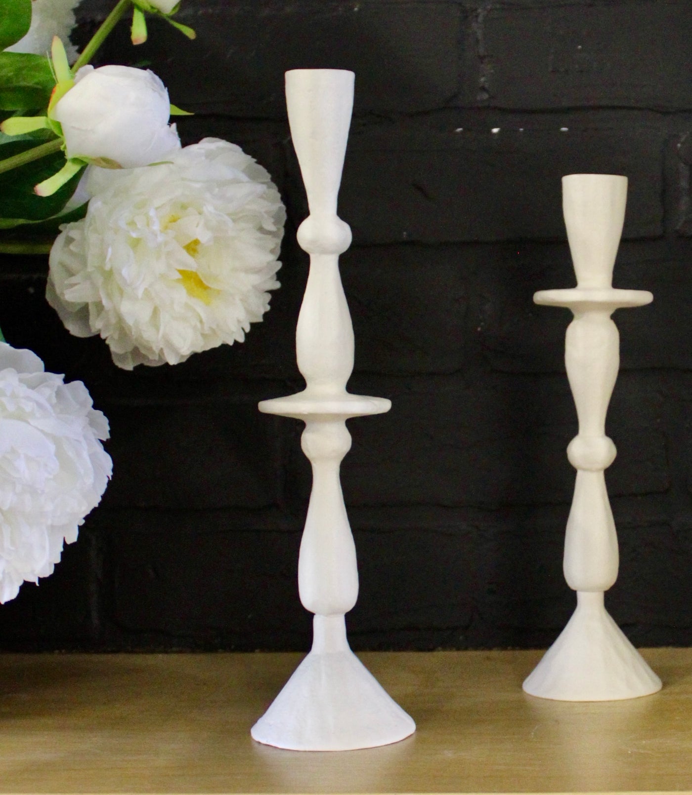 Imani Candlestick Holders (White)