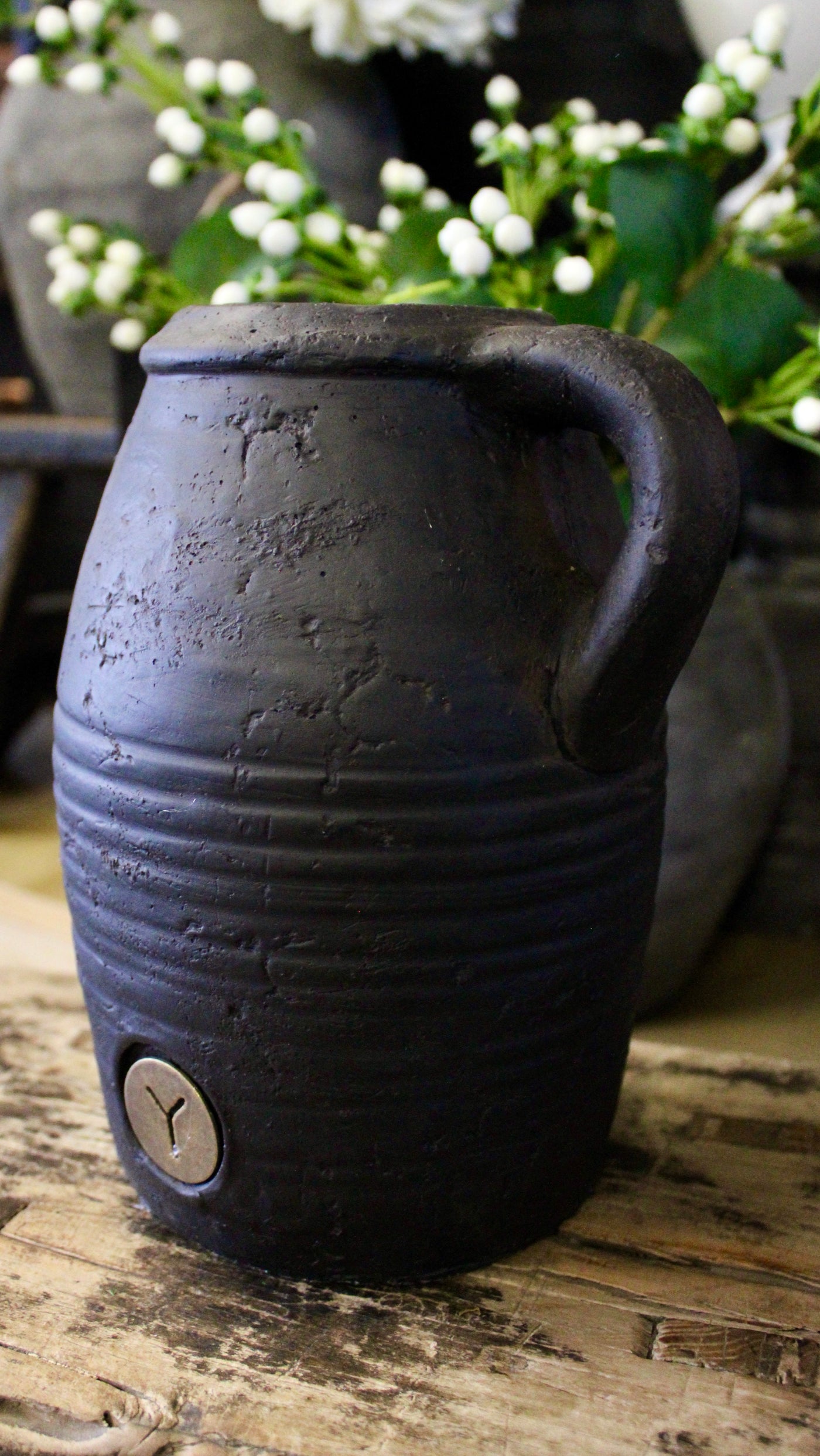 Black Pottery Jug