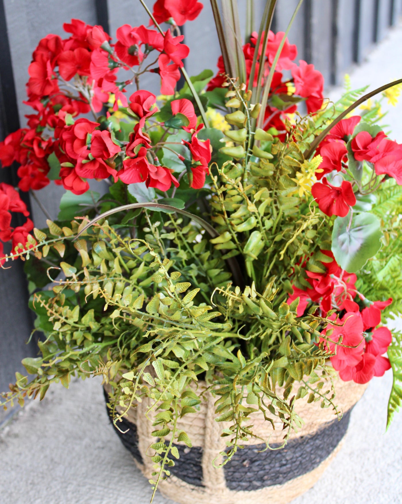 Red Geranium, Sweet Veronica & Fern “Drop-In” Insert