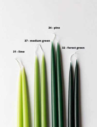 Danish Taper Candle - Forest Green | Set of Two