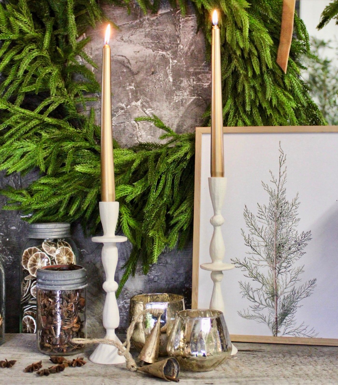 Imani Candlestick Holders (White)