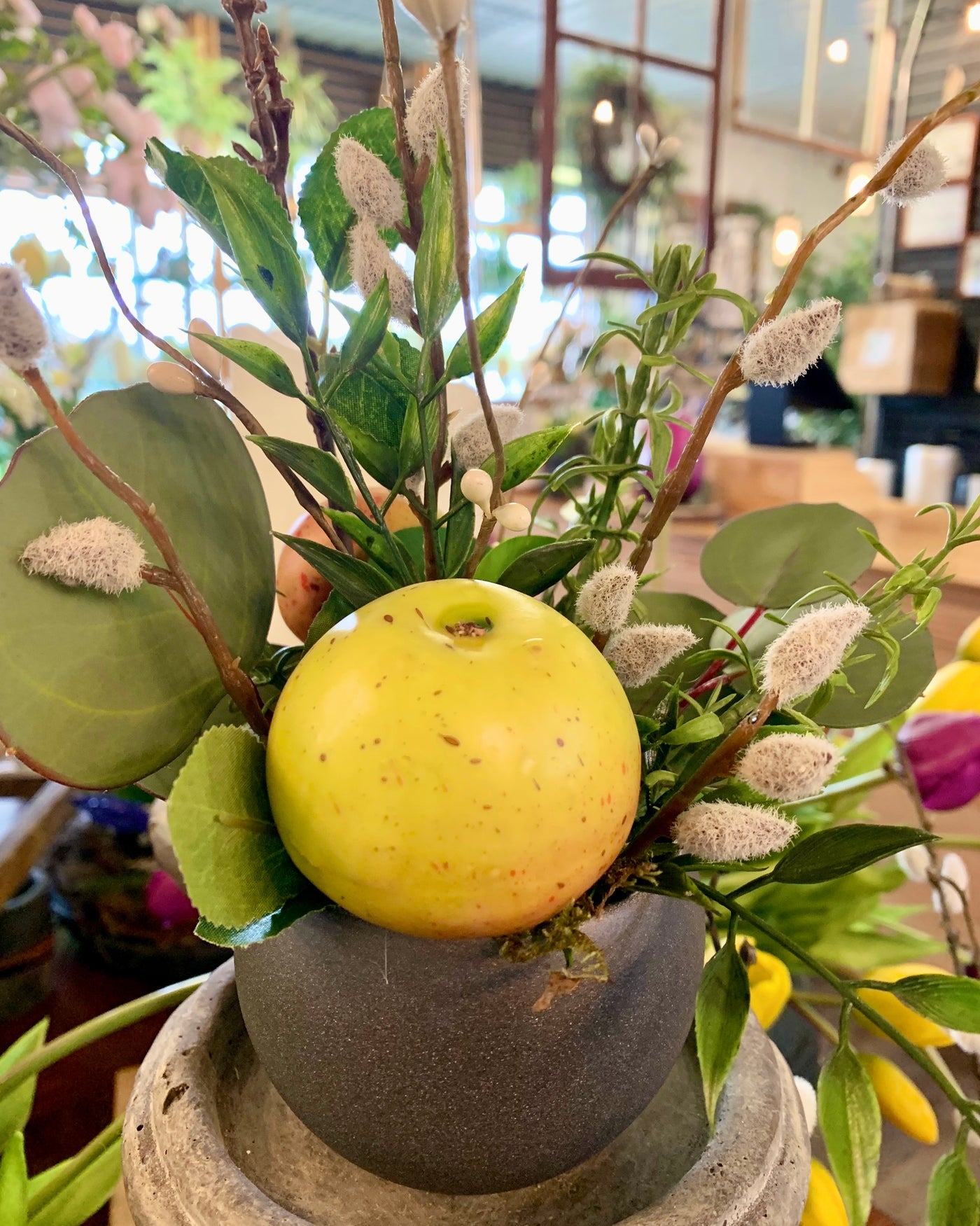 Pussy Willow & Apple Arrangement