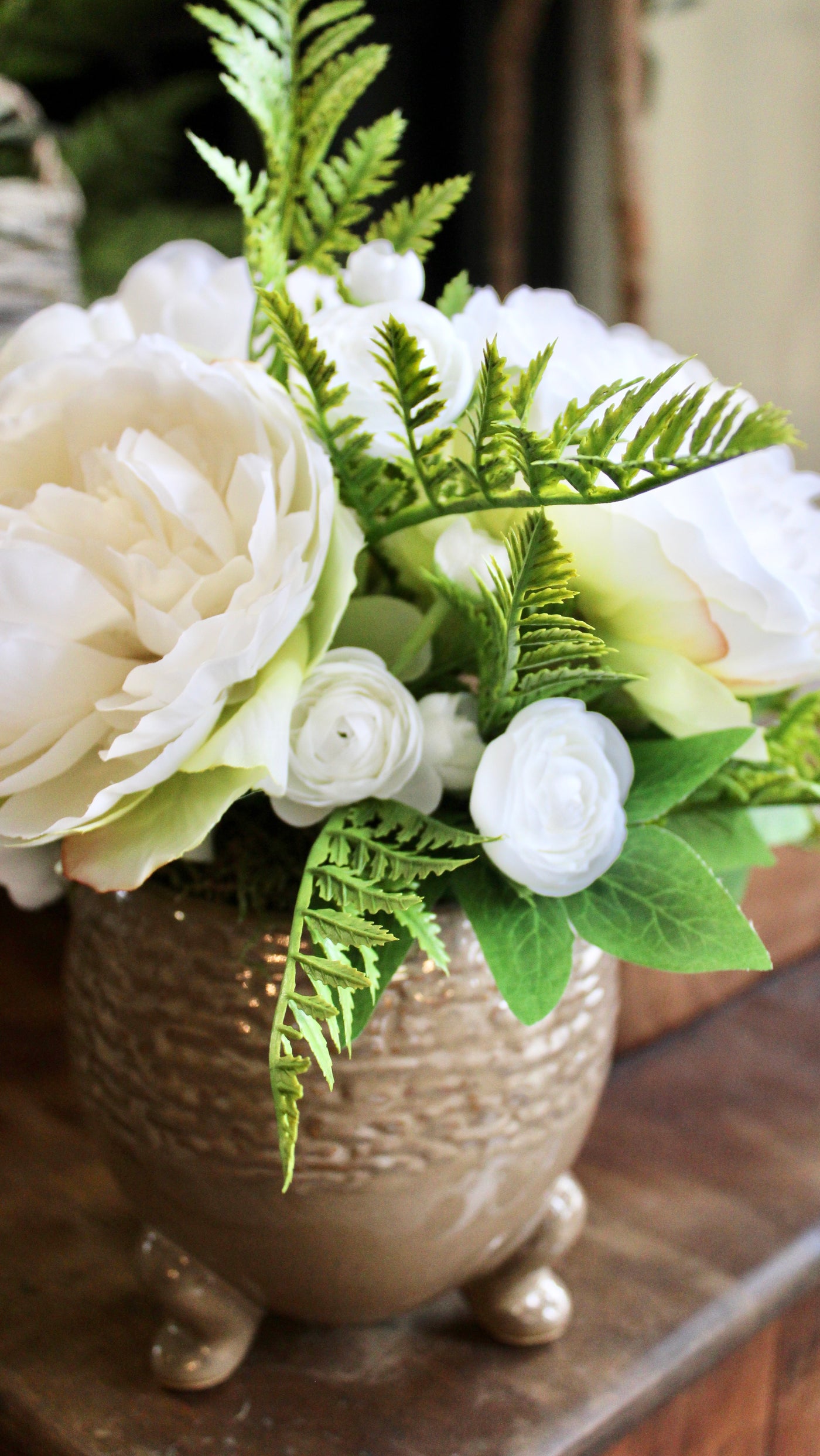 Potted Peony & Ranunculus Arrangement