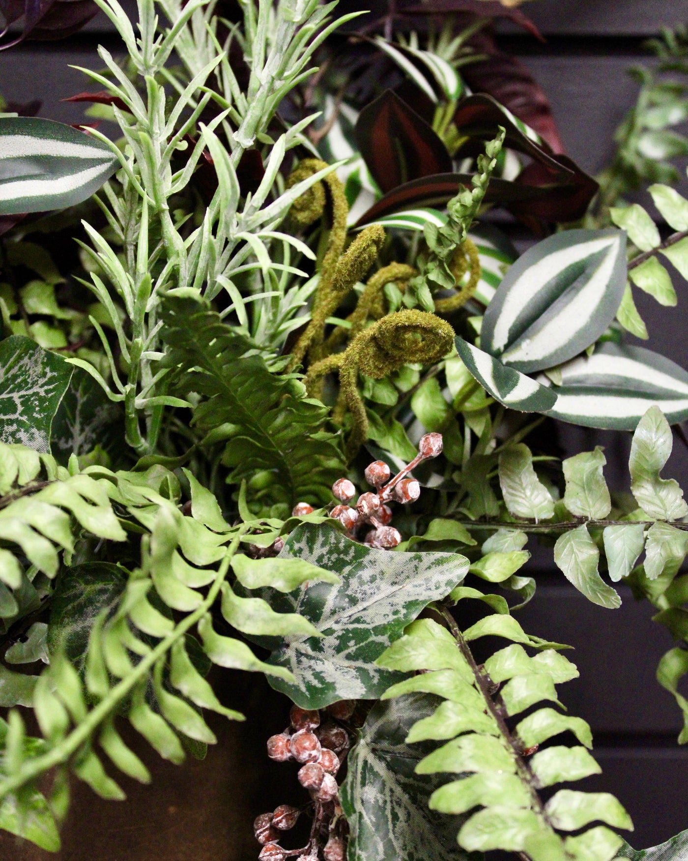 Green & Burgundy Mixed Foliage Centrepiece