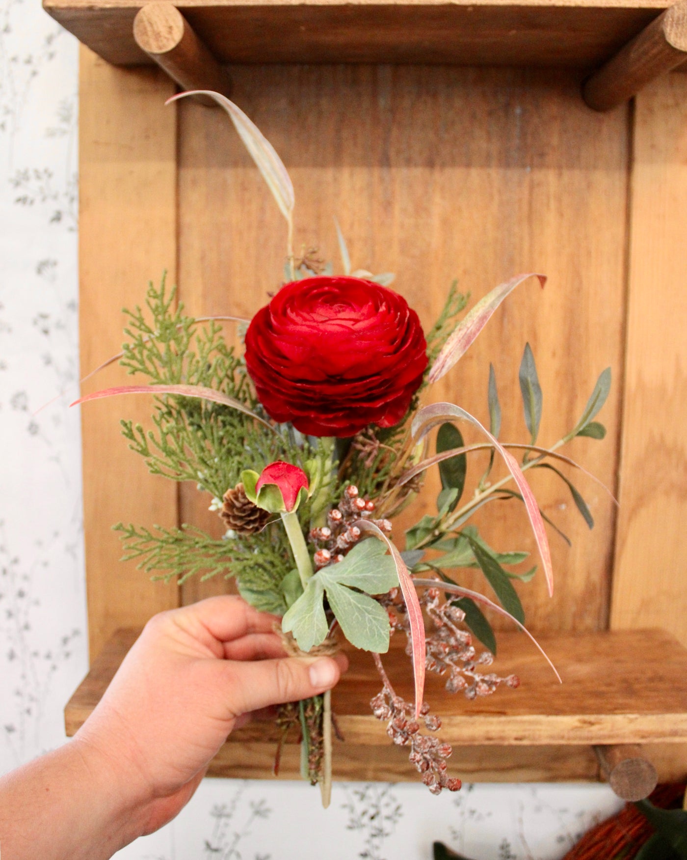 Ranunculus & Cedar “Drop-In” Bouquet