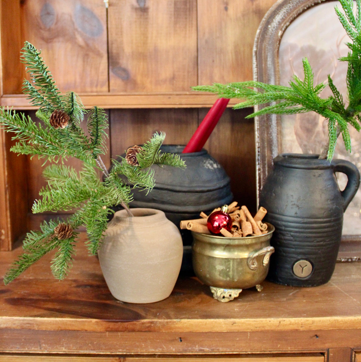 18” Fresh Touch Balsam Fir Spray w/ Pine Cones