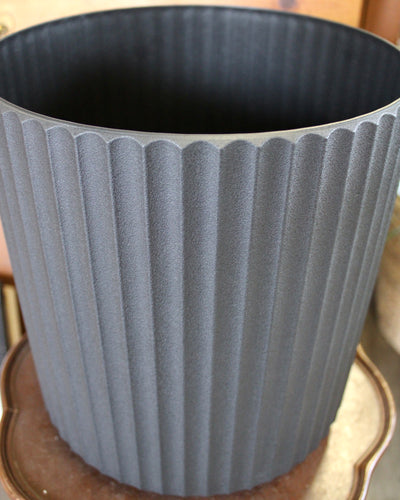 Black Fluted Plastic Planter