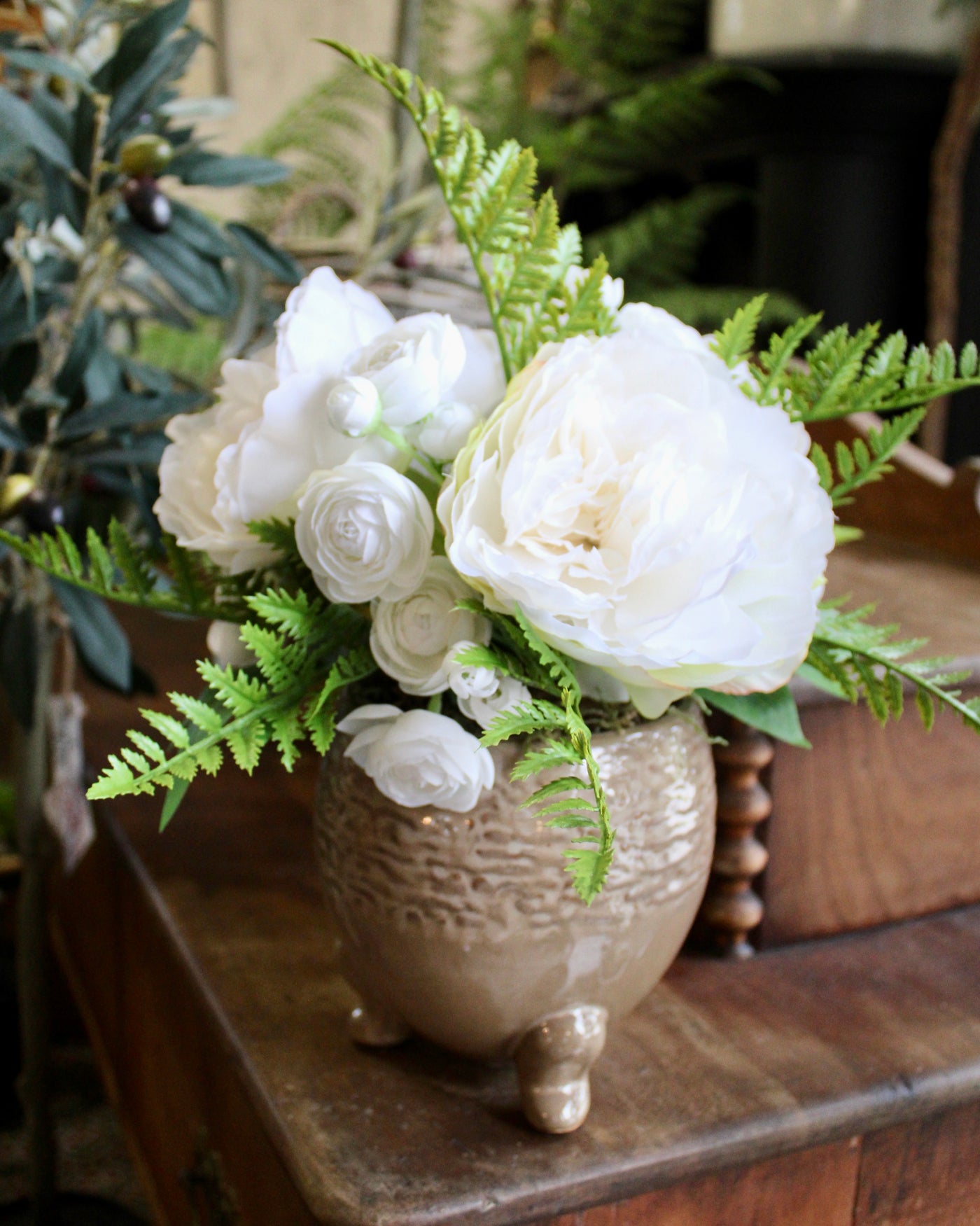 Potted Peony & Ranunculus Arrangement