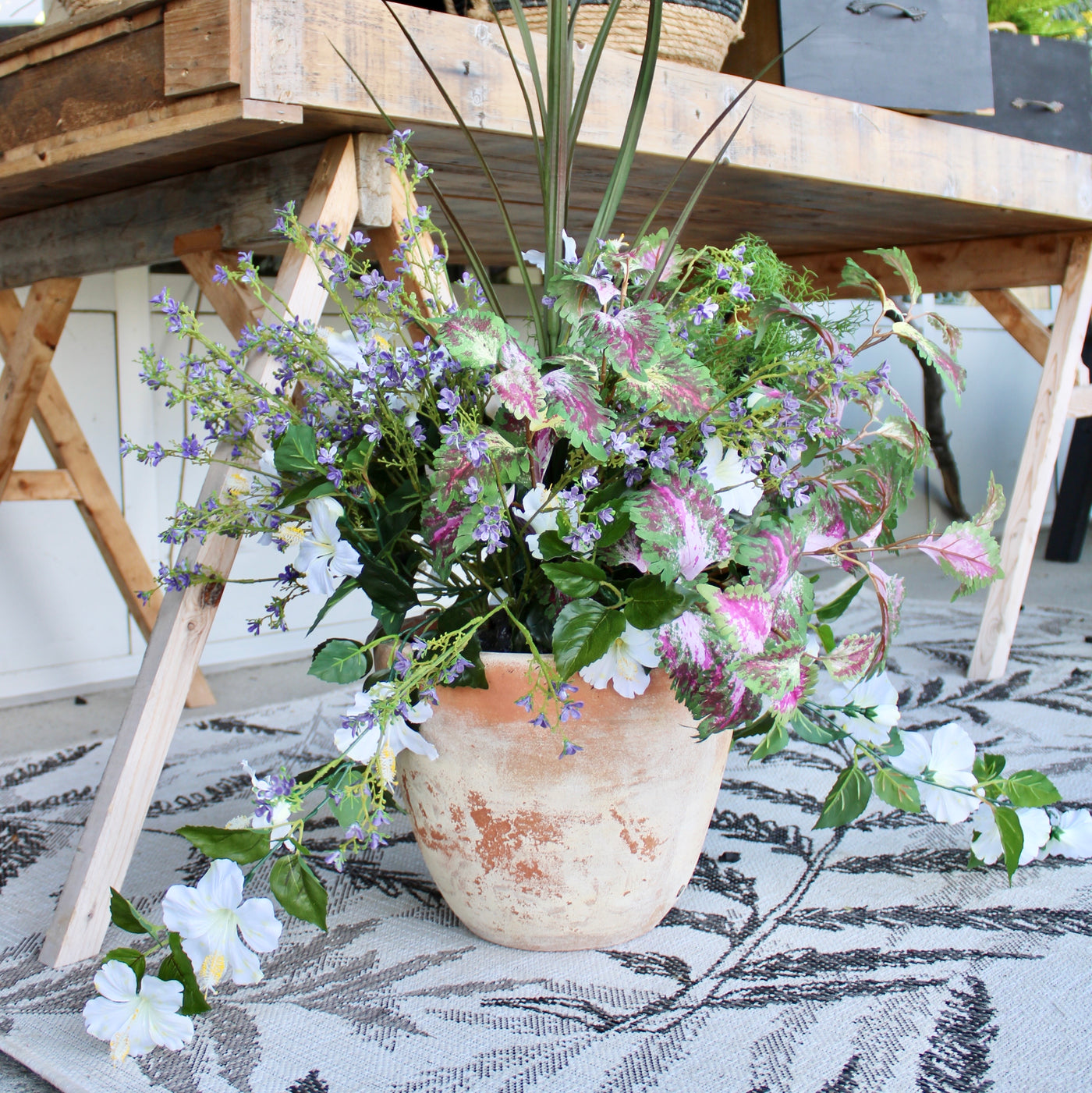 White Hibiscus & Coleus “Drop-In” Insert