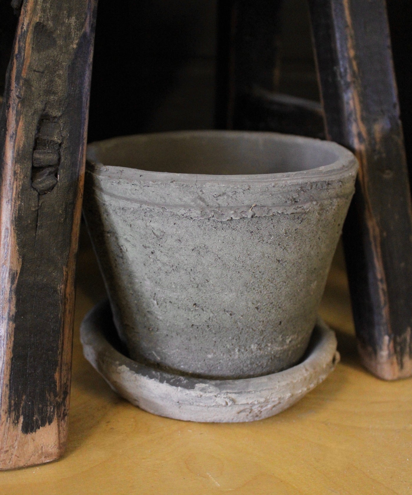 Aged Clay Pots & Saucers