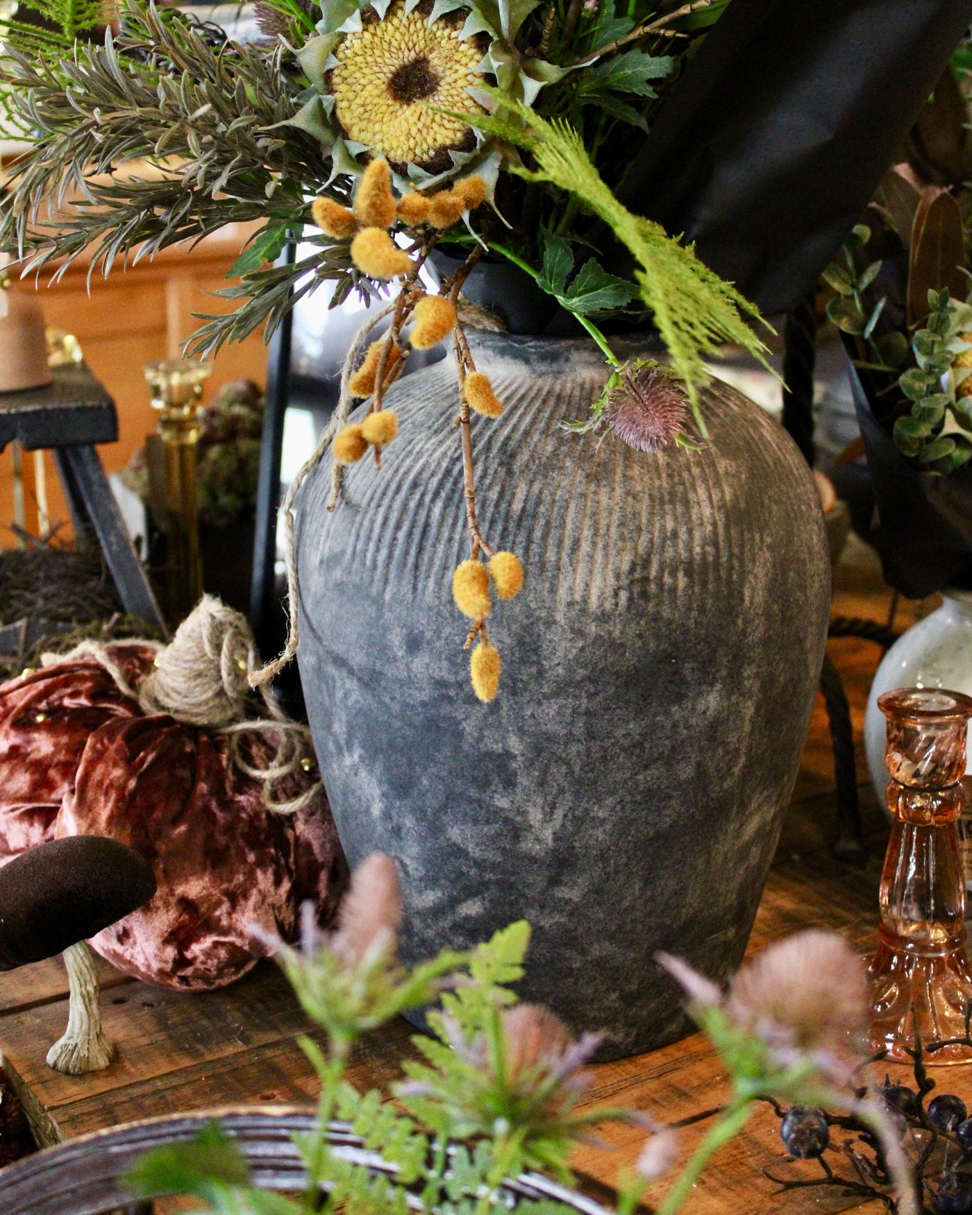 Black Terracotta Vase (Large)