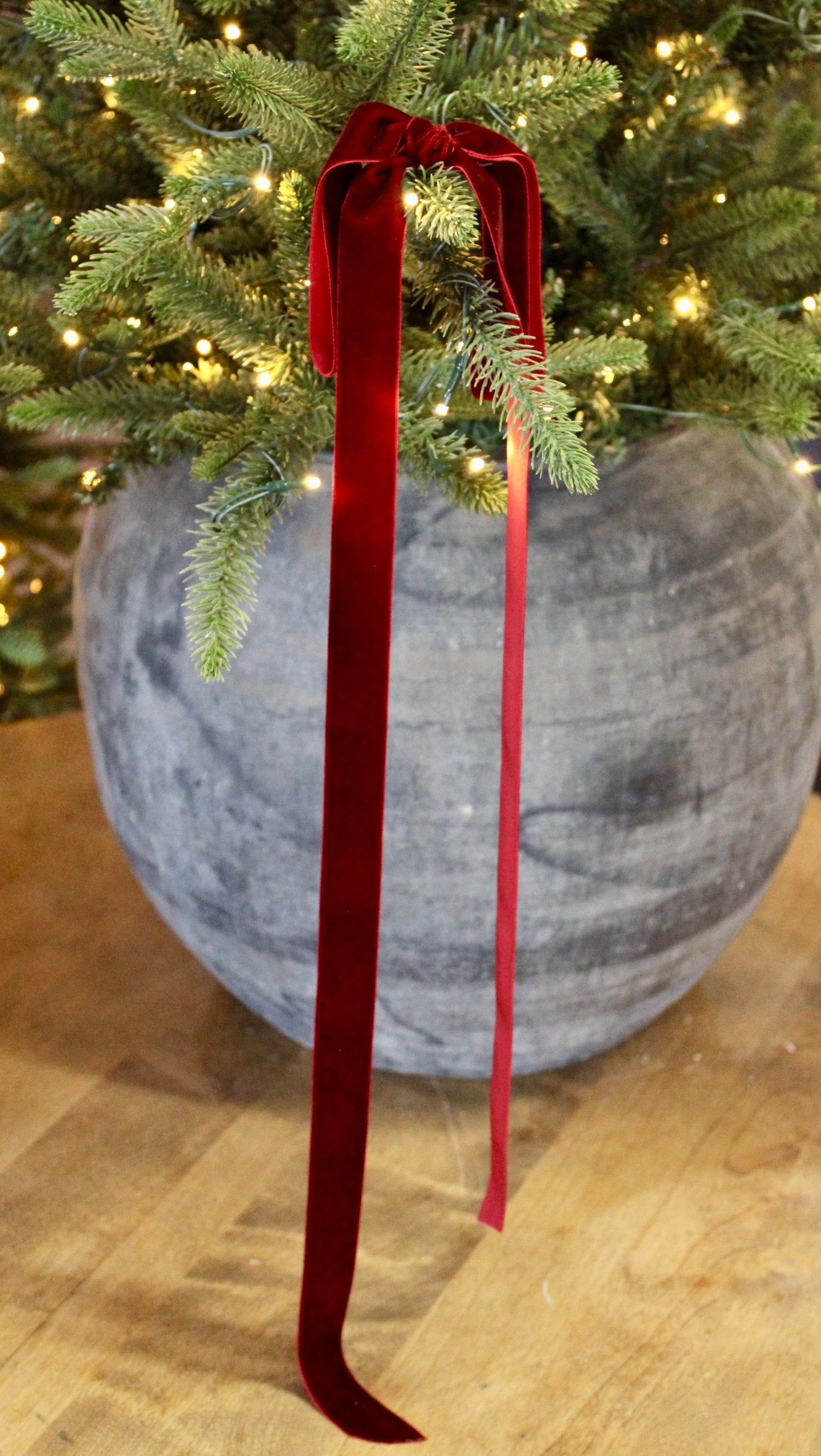 1” Velvet Ribbon Bows - 24” Long