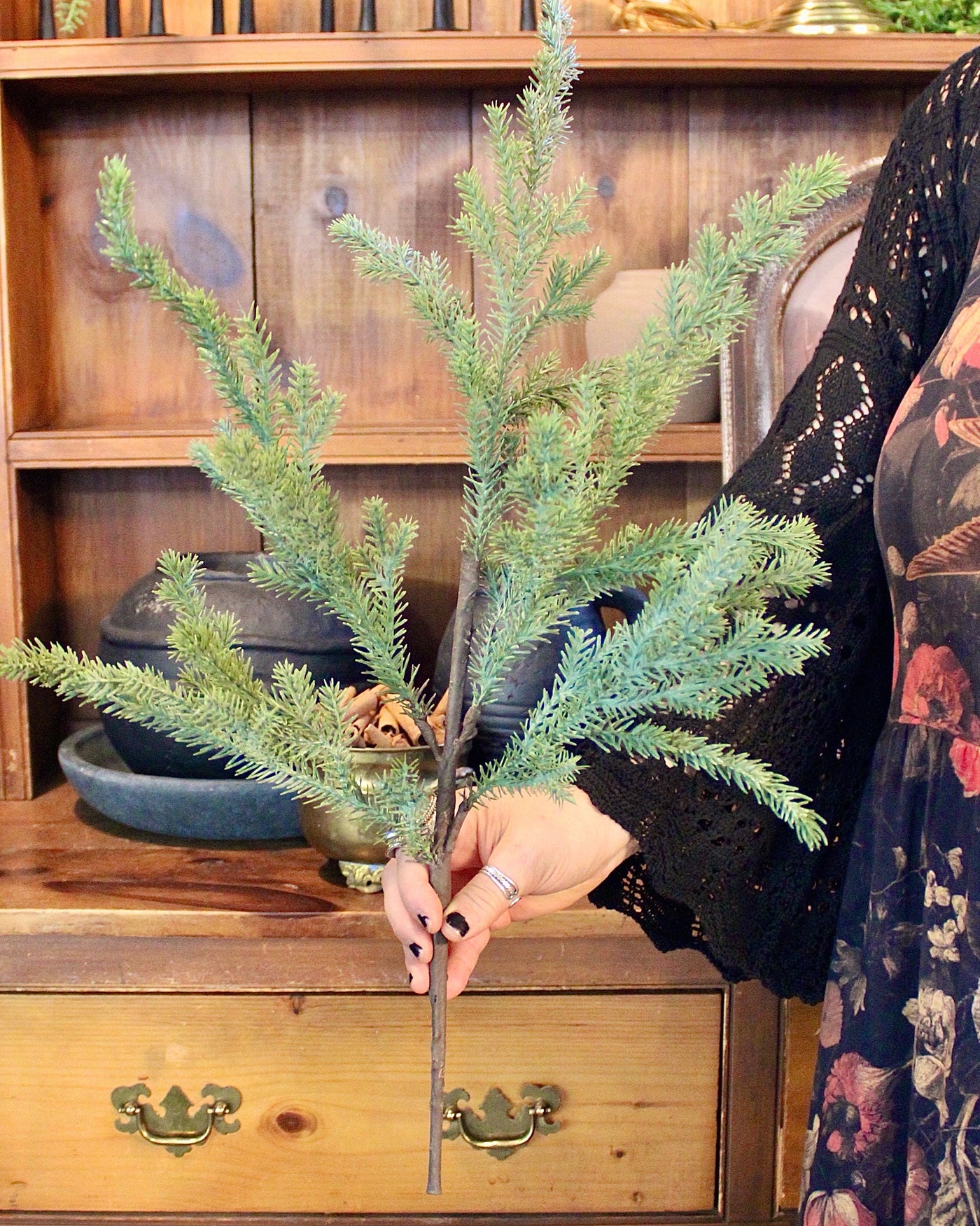 24” Fresh Touch Blue Spruce Spray