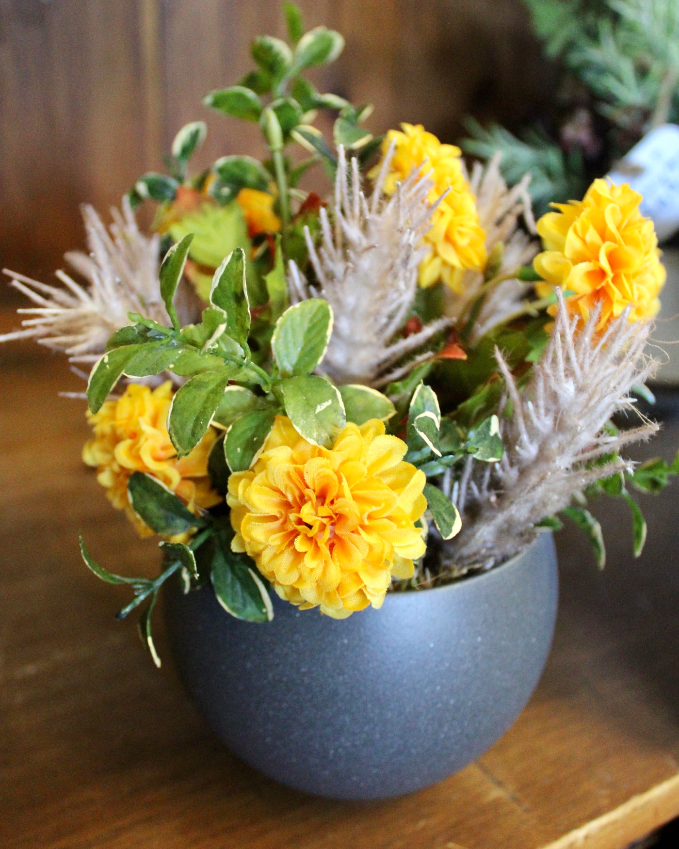 Zinnia & Euonymus Arrangement