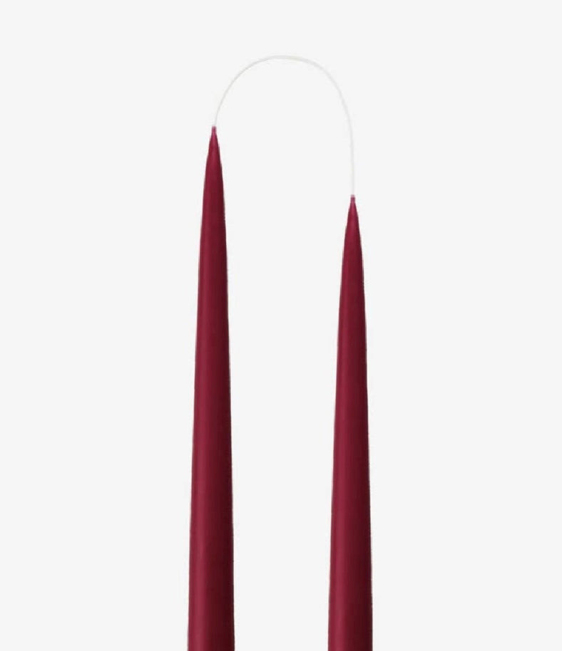 Danish Taper Candle - Light Burgundy | Set of Two