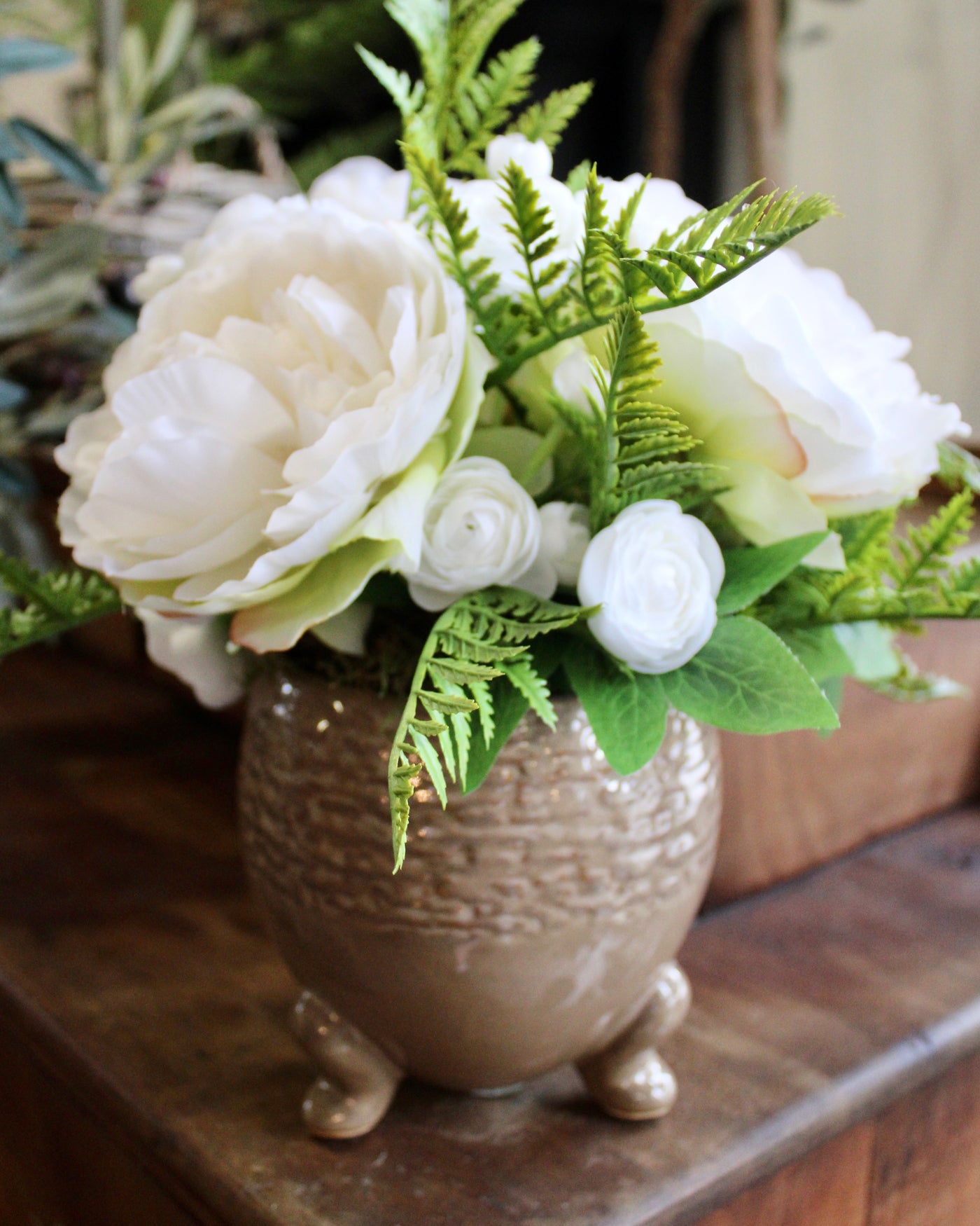 Potted Peony & Ranunculus Arrangement