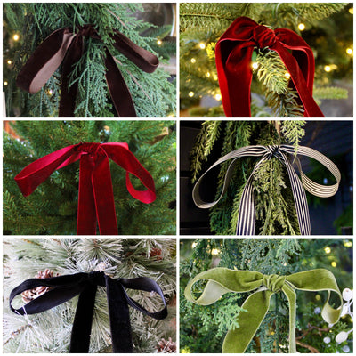 1” Velvet Ribbon Bows - 24” Long