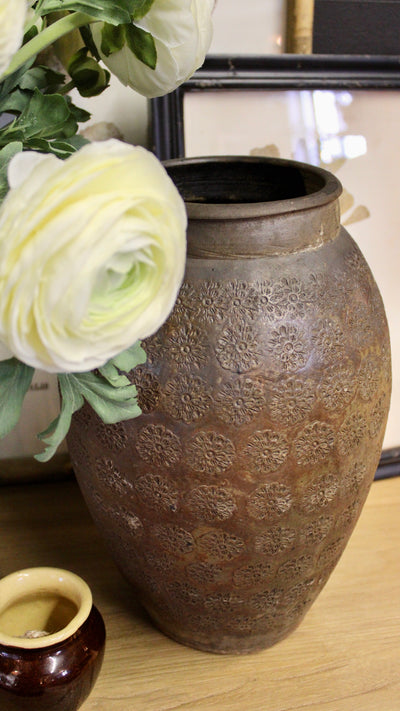 Tall Vintage Floral Pattern Pot