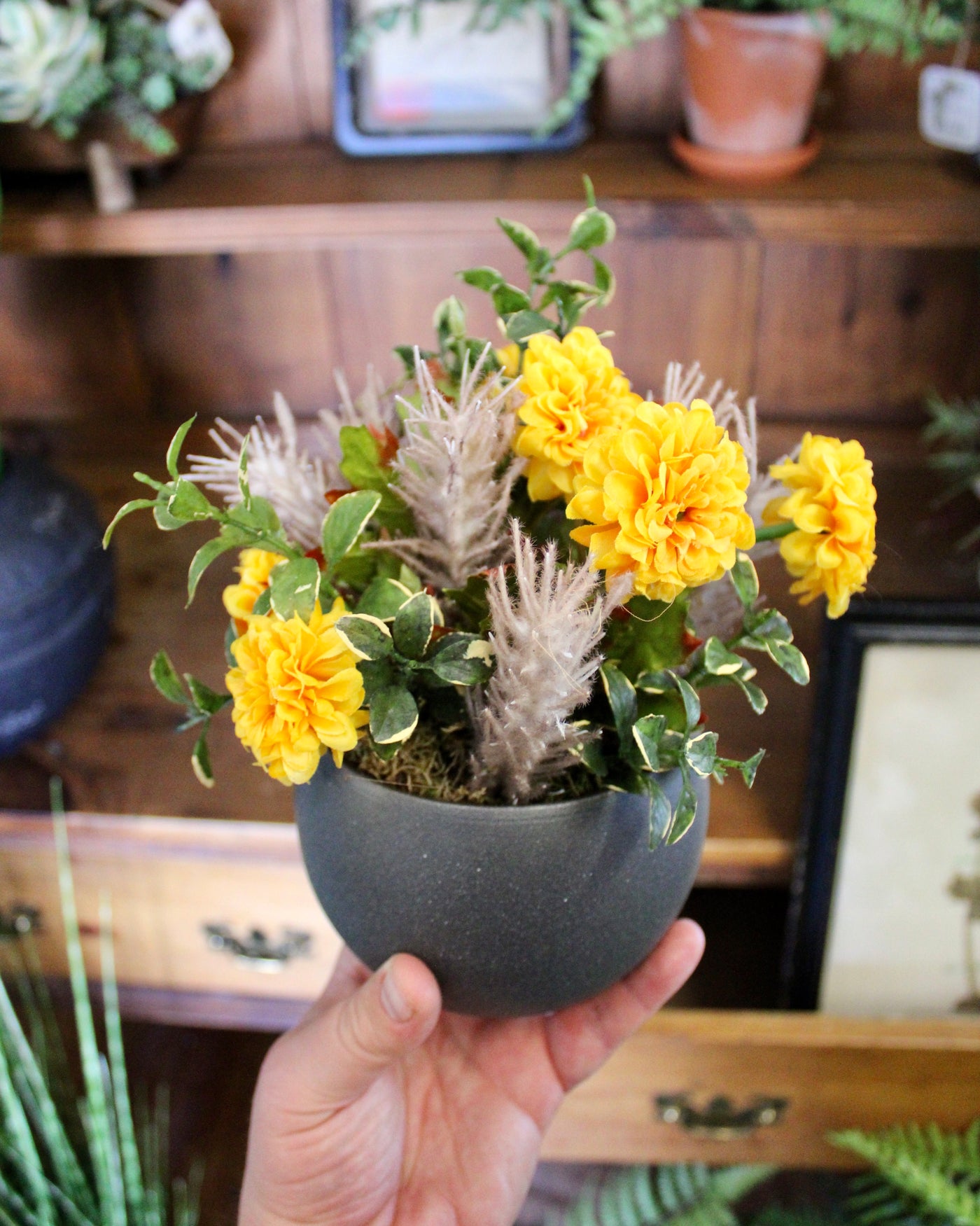 Zinnia & Euonymus Arrangement