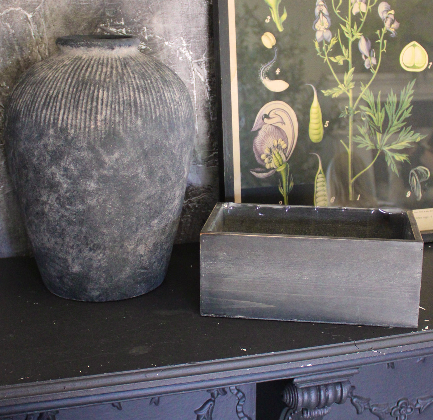 Black Wooden Planter Box