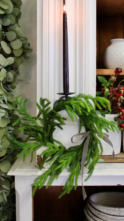 16” Real Touch Norfolk Pine Wreath