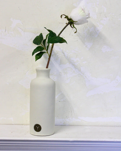 Warm White Matte Bottle Vase LG