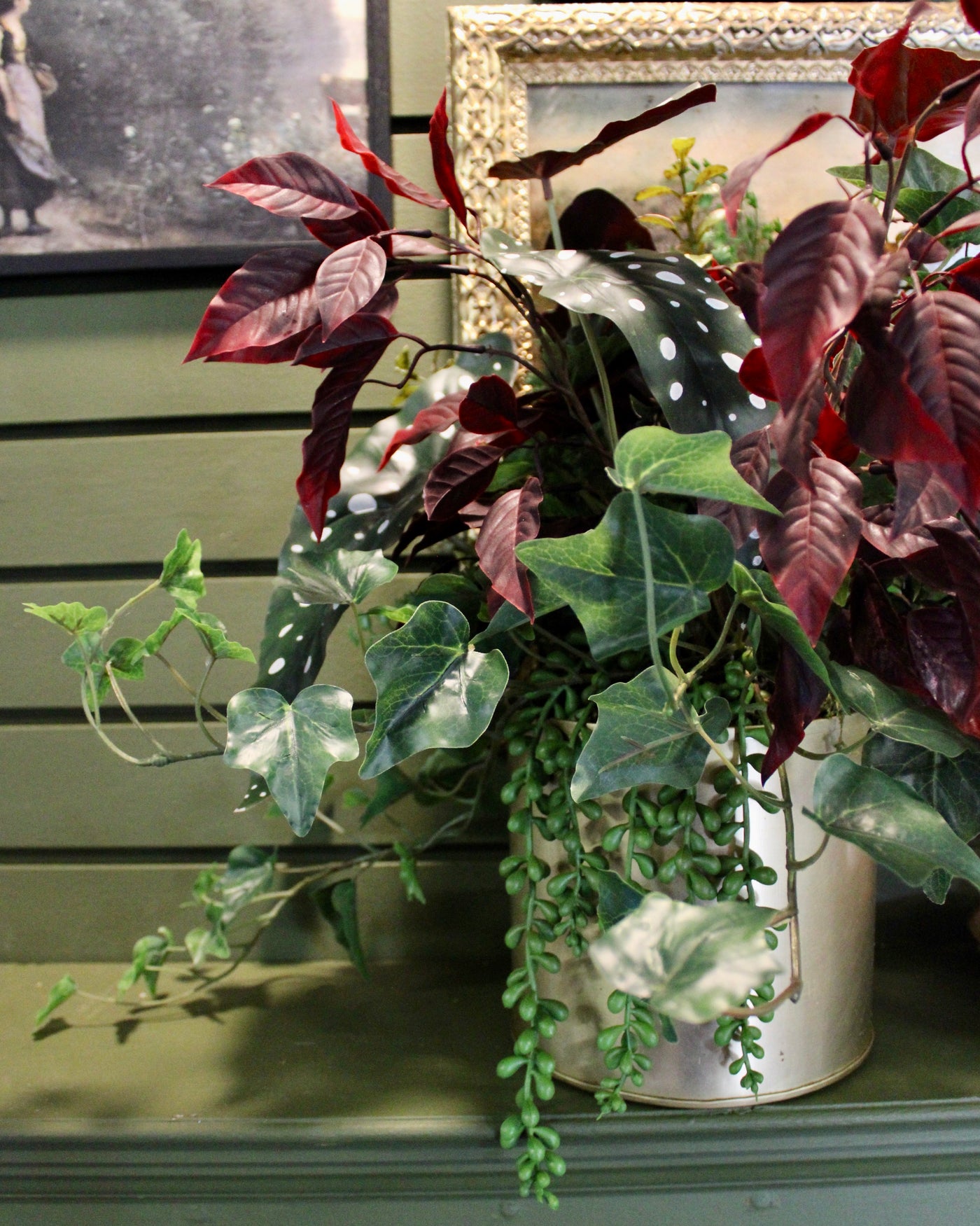 Burgundy Mixed Plant Arrangement