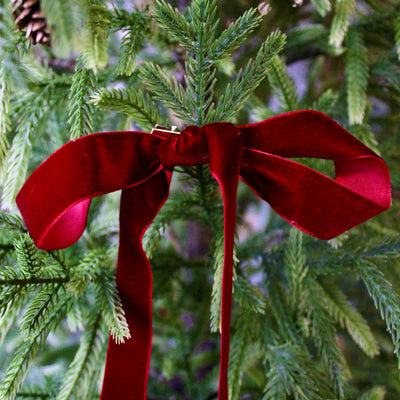 1” Velvet Ribbon Bows - 10” Long