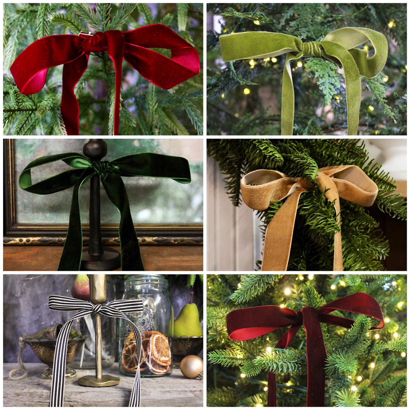 1” Velvet Ribbon Bows - 10” Long