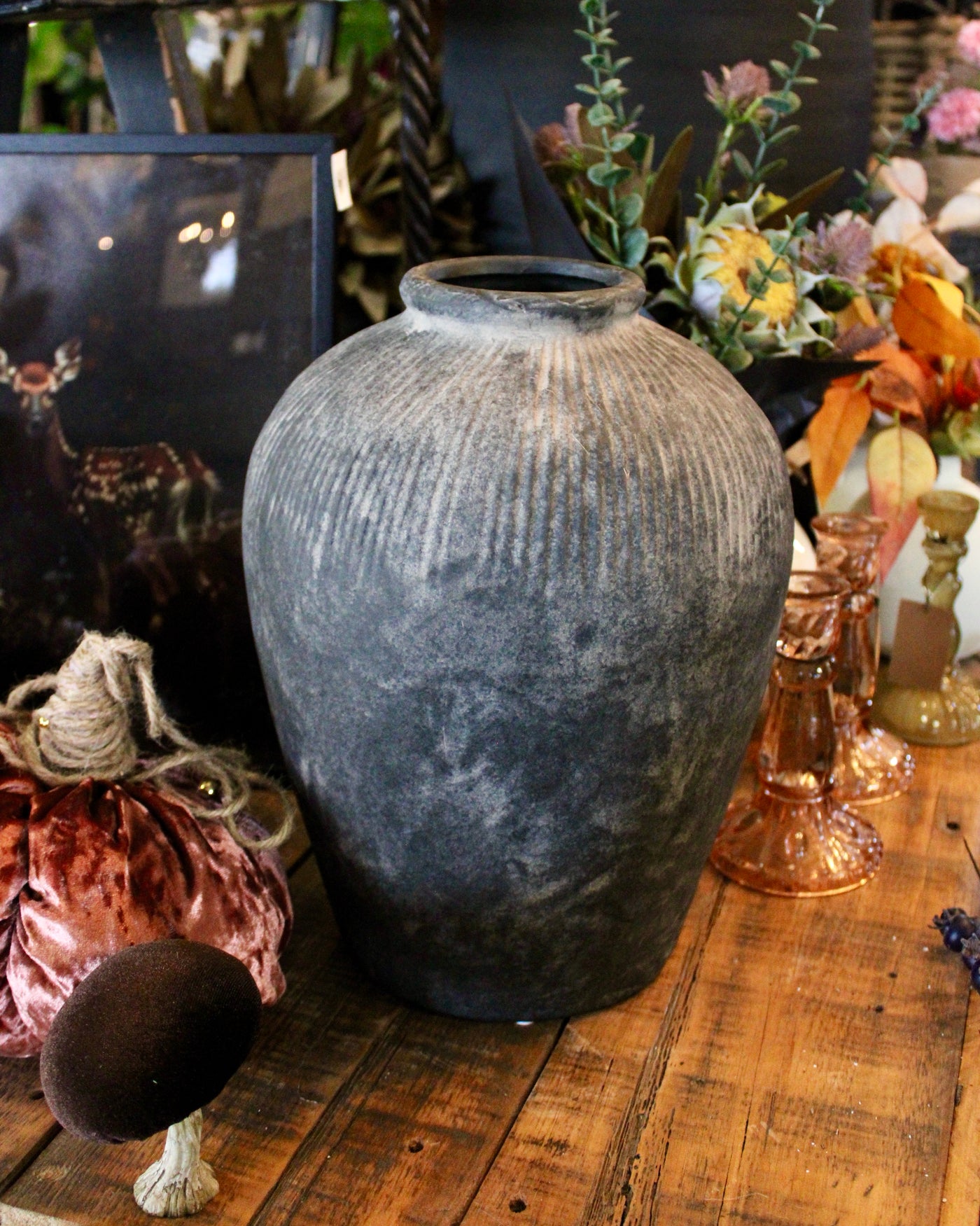 Black Terracotta Vase (Large)