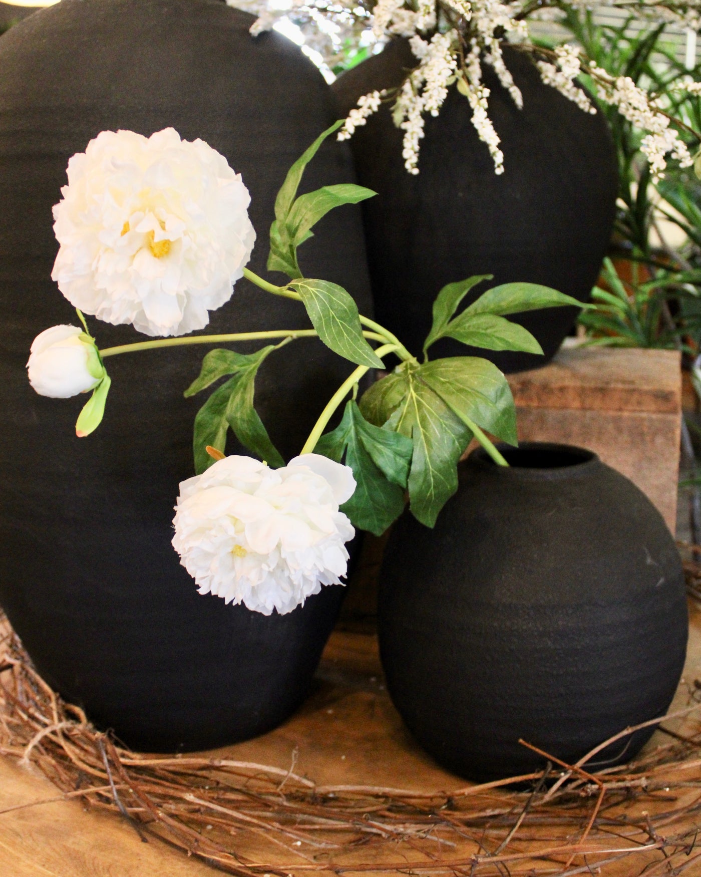 White Peony Spray